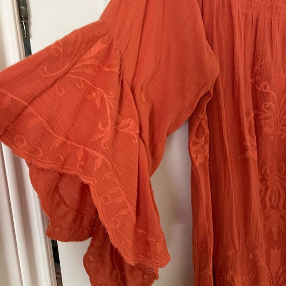 Orange 100 per cent cotton shirt - Picture 3 of 5